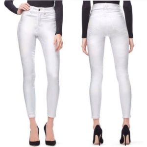 New GOOD AMERICAN Good Legs Skinny Jeans  Iridescent Silver NWT